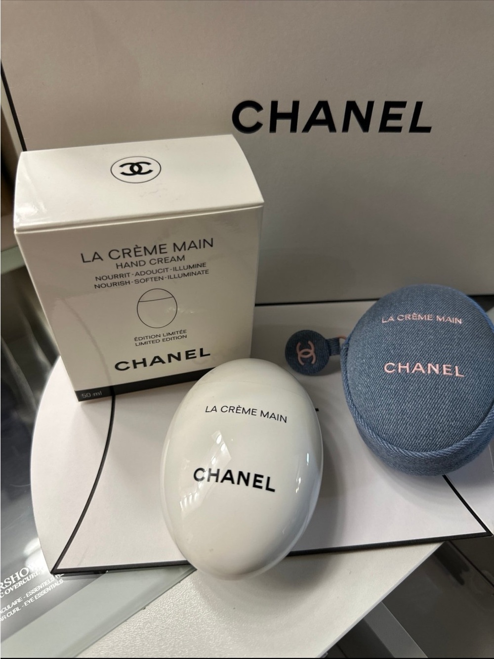 CHANEL LIMITED EDITION DENIM LA CREME MAIN HAND CREAM 💙🩷 absolutely gorgeous